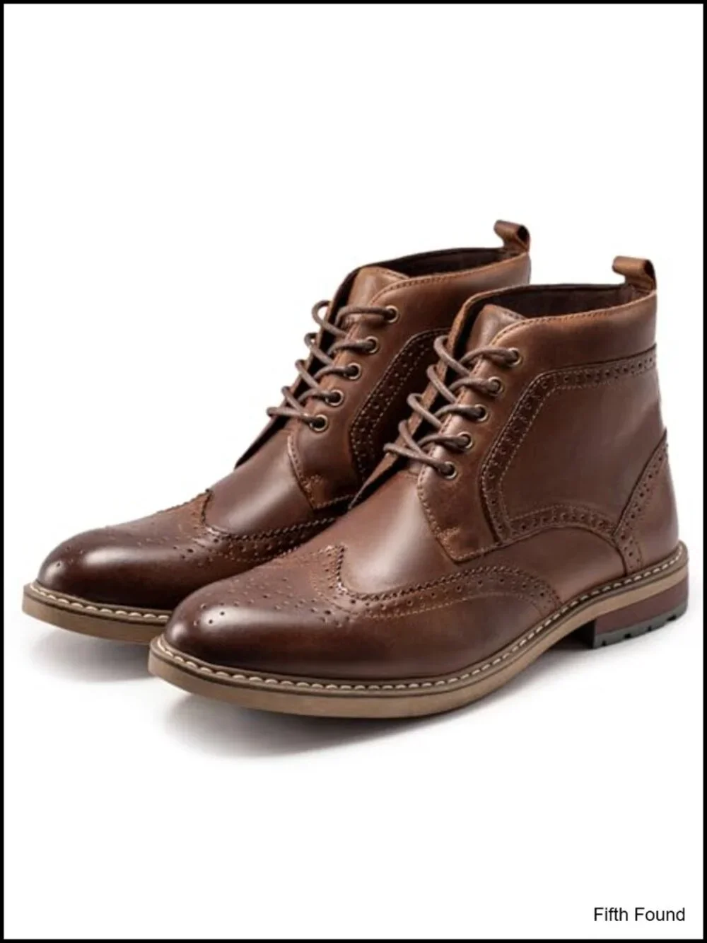 Men's Genuine Leather Dress Boots – Classic Brogue Oxford Ankle Boot